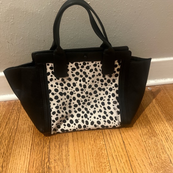 Chloe Handbags - Chloe leather and calf hair dalmation print tote